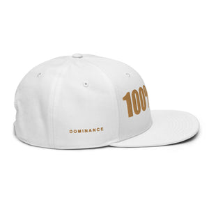 100% D.P Bold Logo (words left & right) #6 Flat Embroidery Snapback Hat