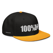 100% D.P Bold Logo (words left & right) #2 Flat Embroidery Snapback Hat