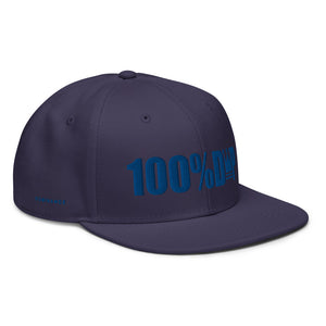 100% D.P Bold Logo (words left & right) #6 Flat Embroidery Snapback Hat