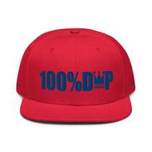 100% D.P Bold Logo (words left & right) #5 Flat Embroidery Snapback Hat